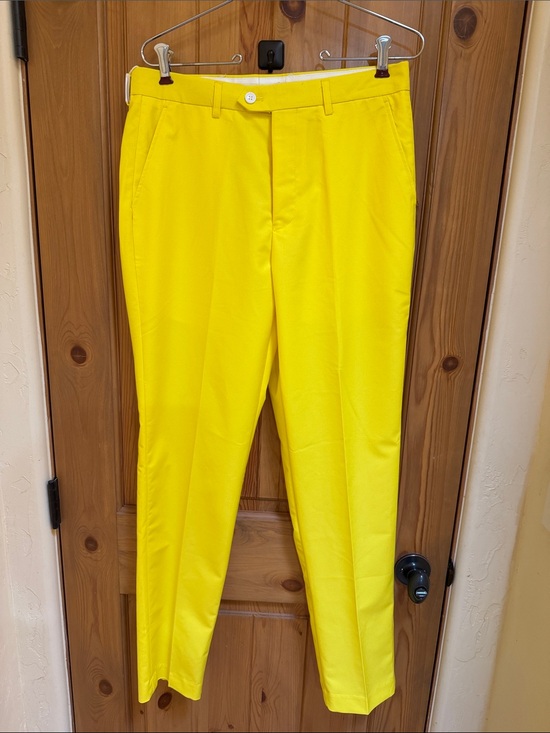Kowaun Keenly Pants - Woman’s Bright Yellow Dress Pants - Classic Slim Fit